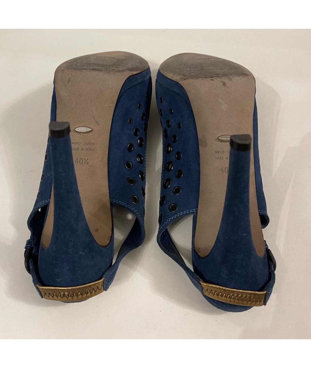 SERGIO ROSSI Синие замшевые босоножки, фото 6