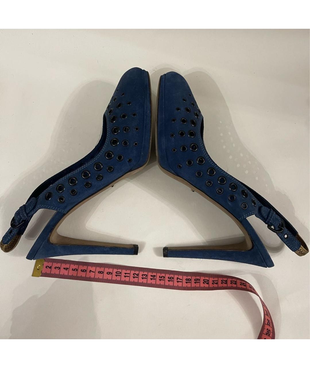 SERGIO ROSSI Синие замшевые босоножки, фото 7