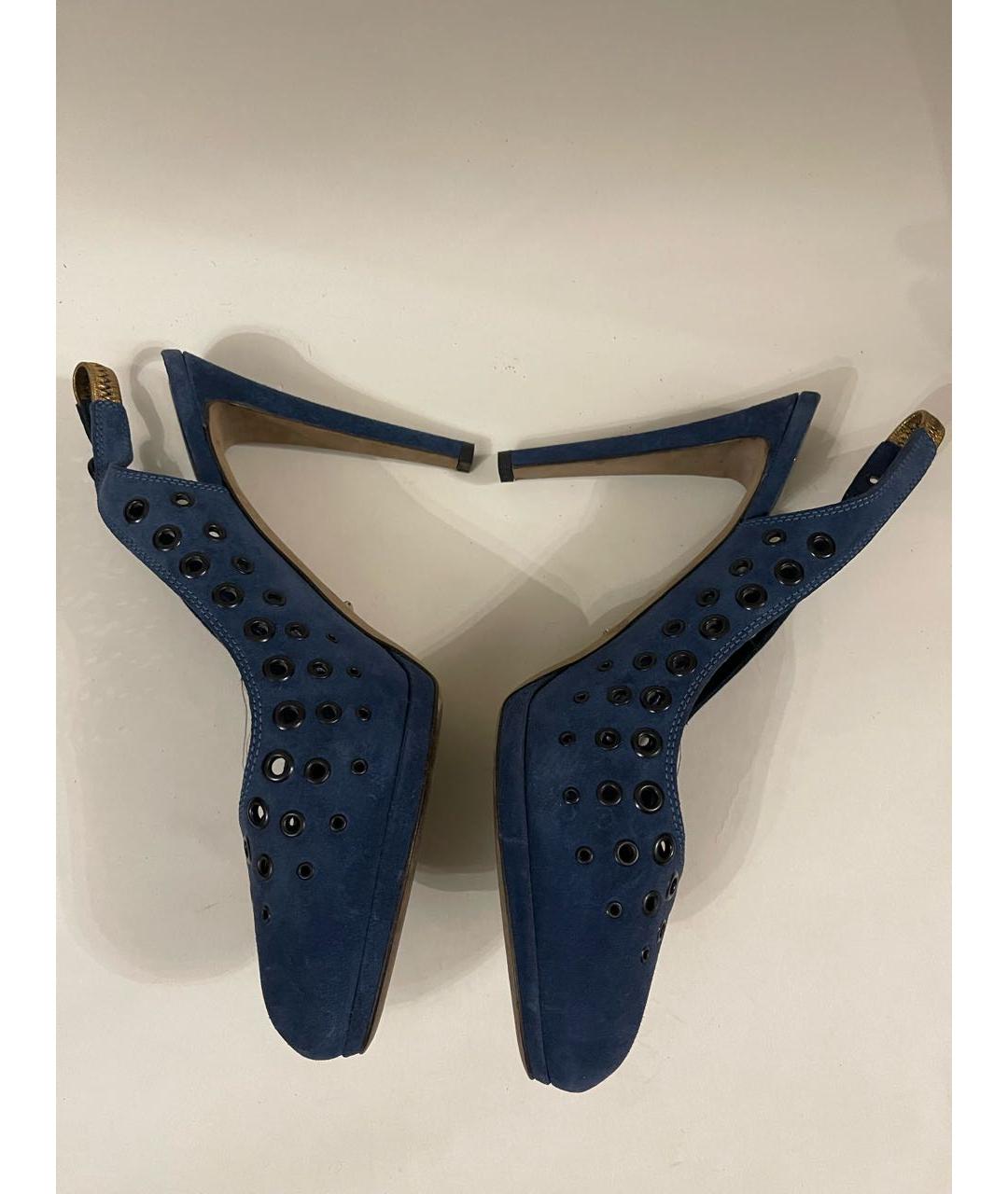 SERGIO ROSSI Синие замшевые босоножки, фото 4