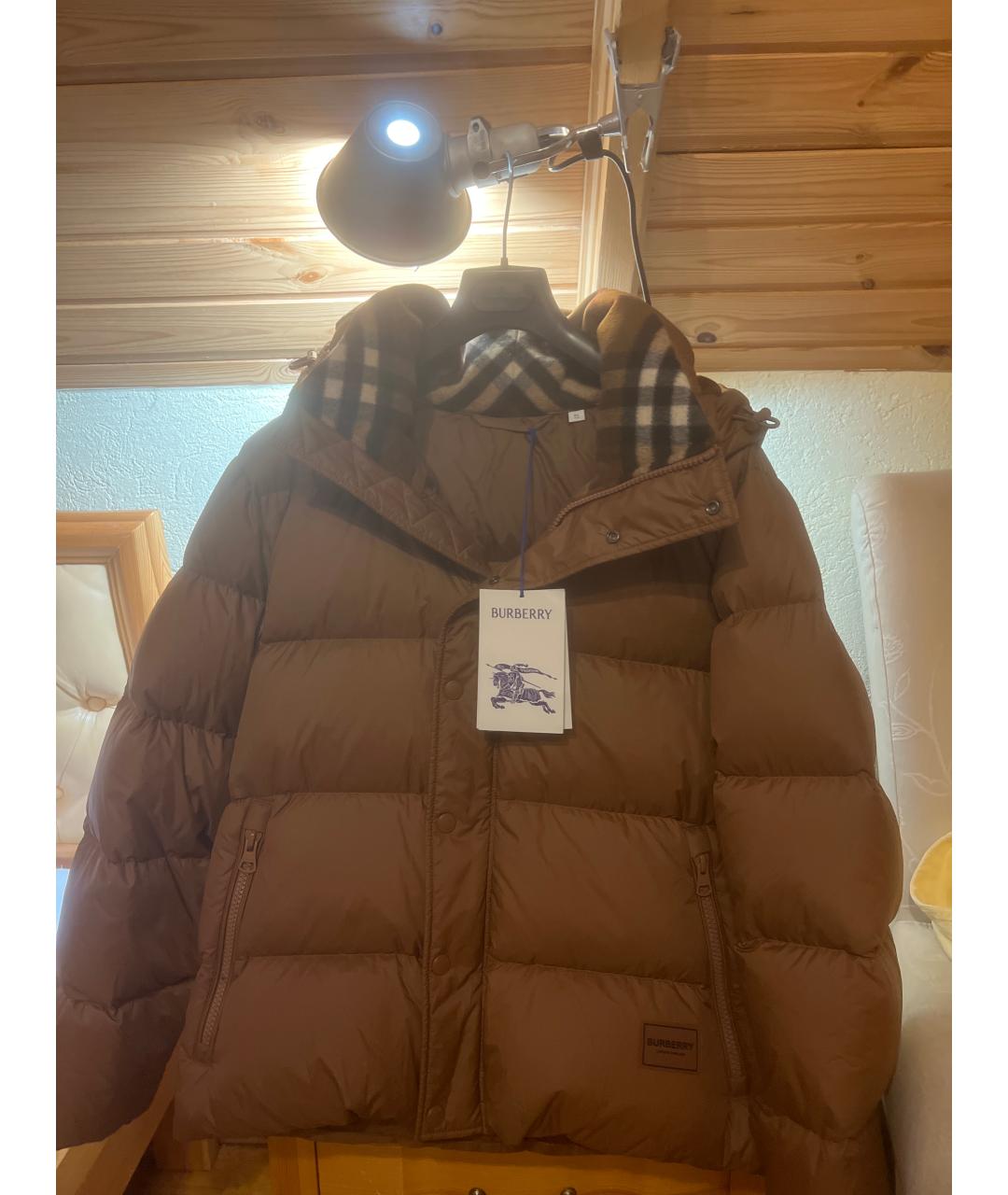 BURBERRY Коричневый кашемировый пуховик, фото 4