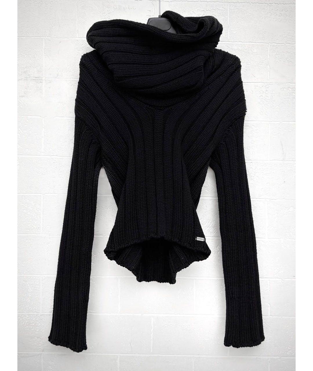 CHANEL Черный шерстяной джемпер / свитер, фото 2
