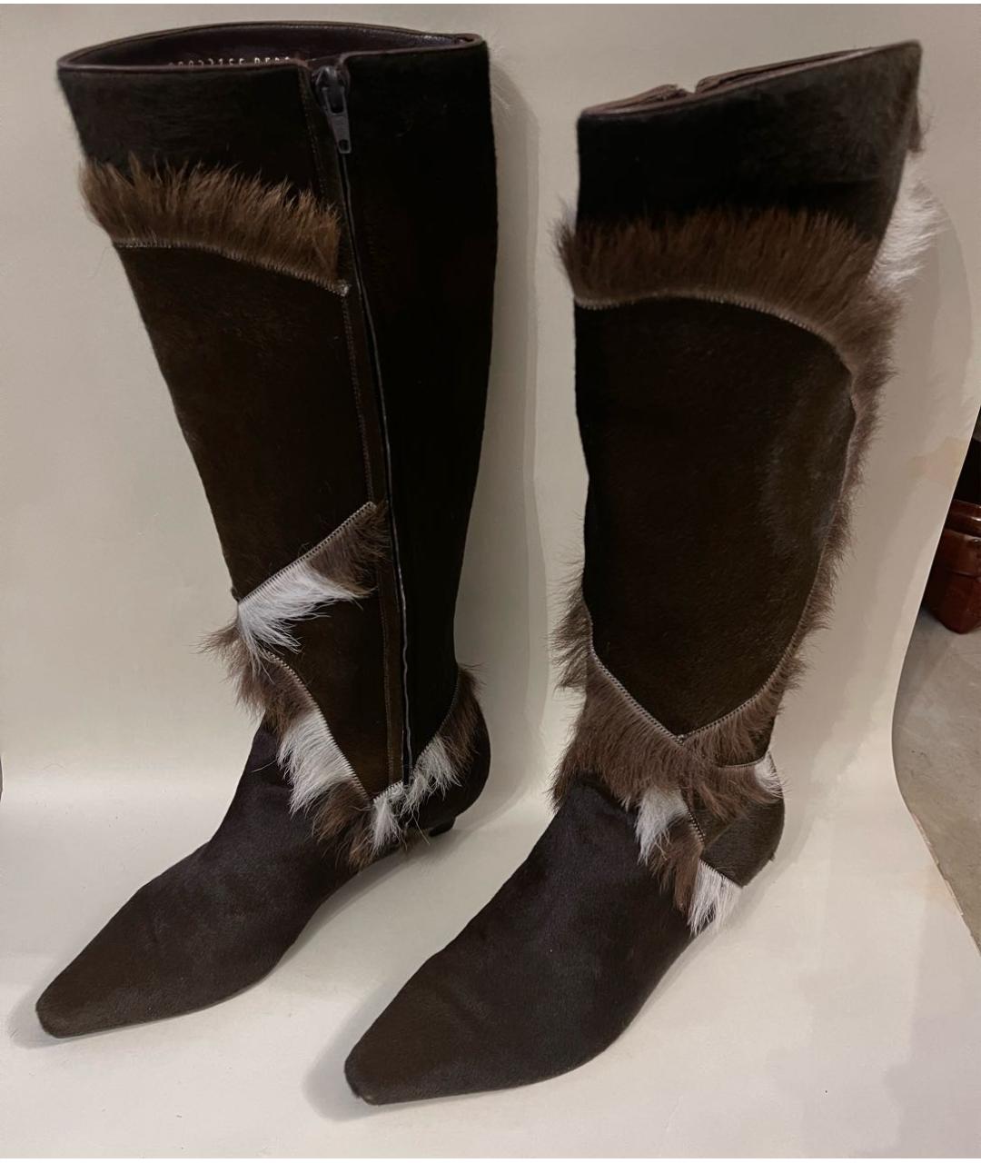 FERRAGAMO Коричневые сапоги из экзотической кожи, фото 2