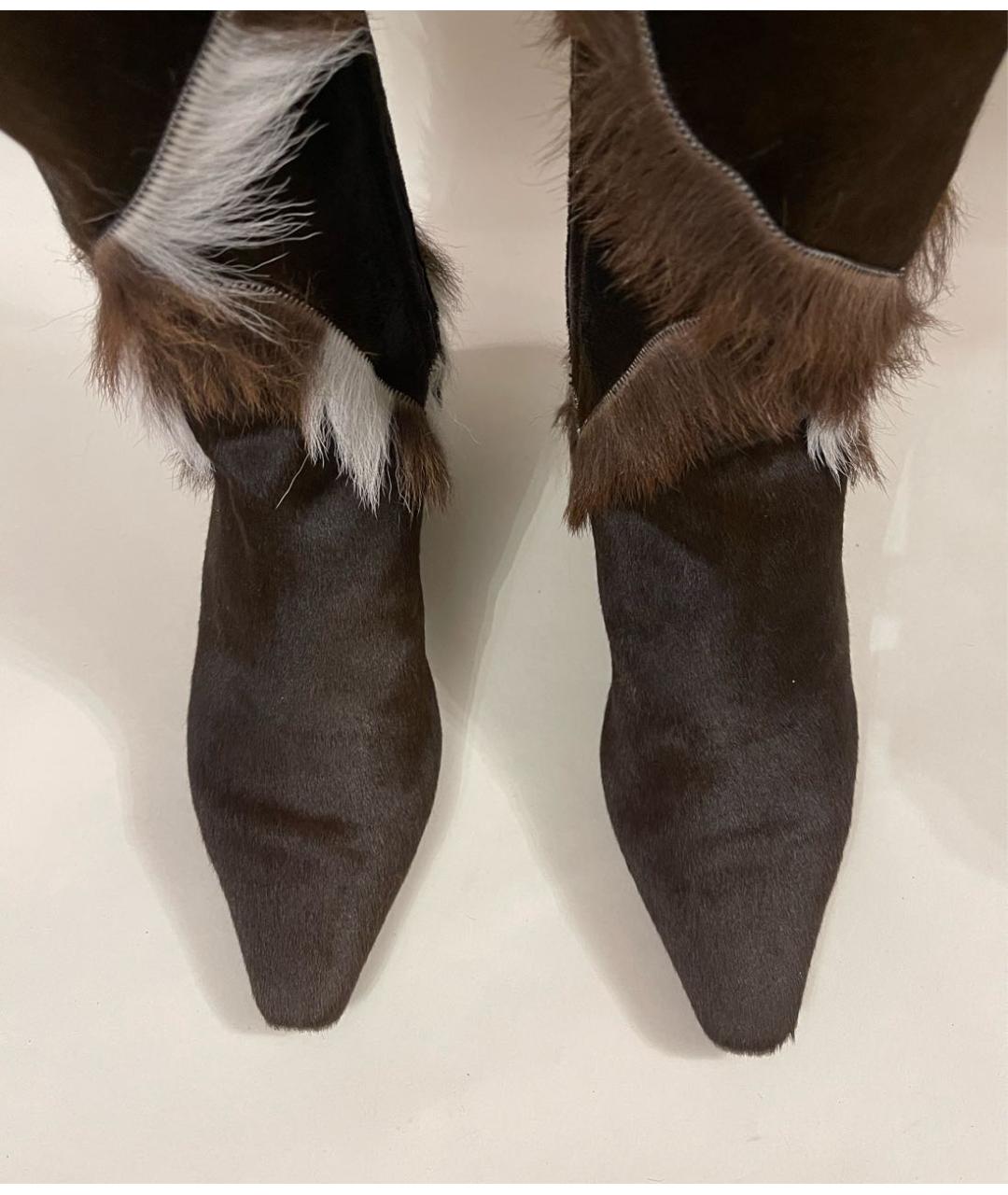 FERRAGAMO Коричневые сапоги из экзотической кожи, фото 3