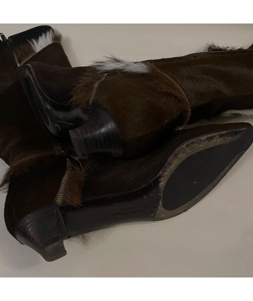 FERRAGAMO Коричневые сапоги из экзотической кожи, фото 8