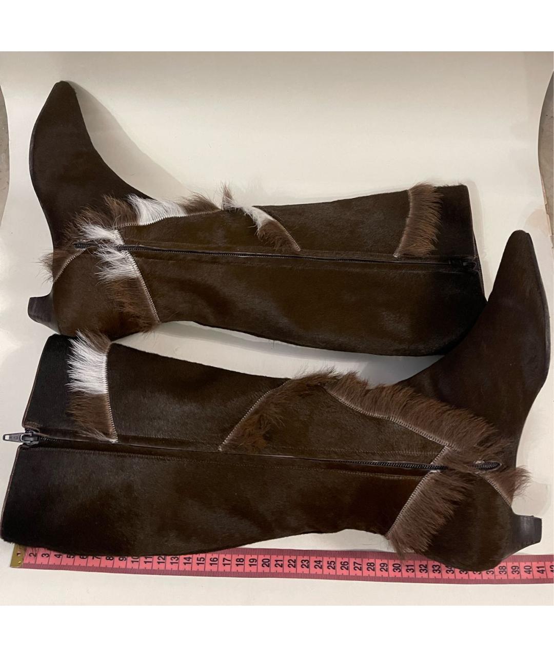 FERRAGAMO Коричневые сапоги из экзотической кожи, фото 6