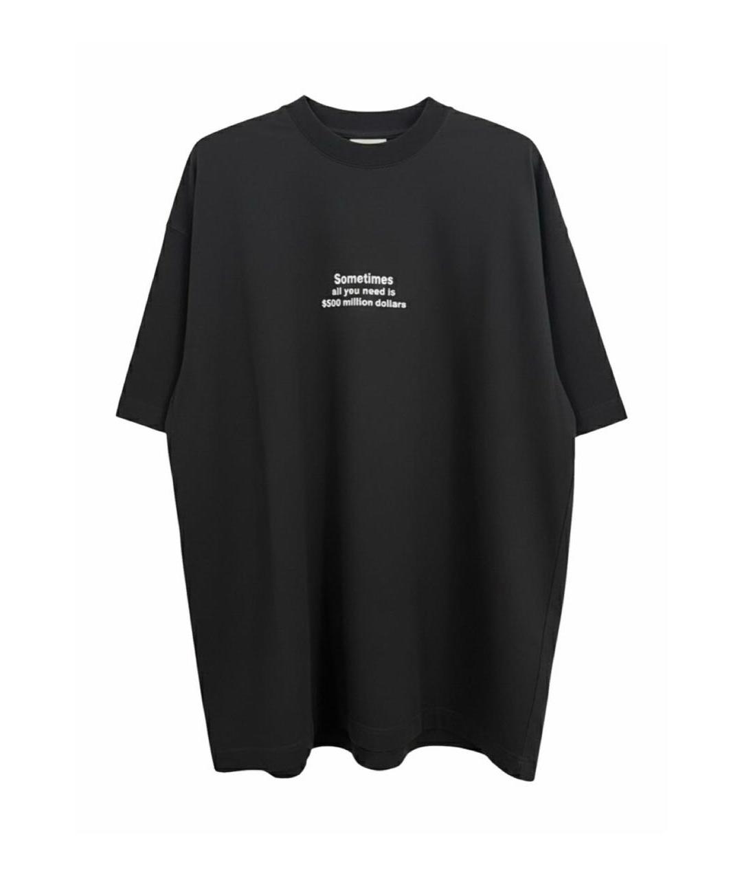 VETEMENTS Черная хлопковая футболка, фото 5