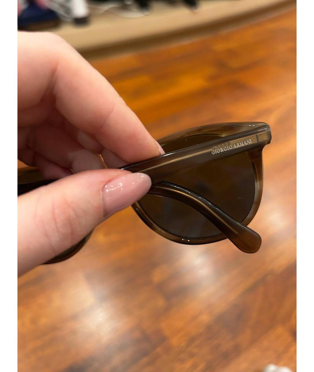 GIORGIO ARMANI Коричневые пластиковые солнцезащитные очки, фото 2