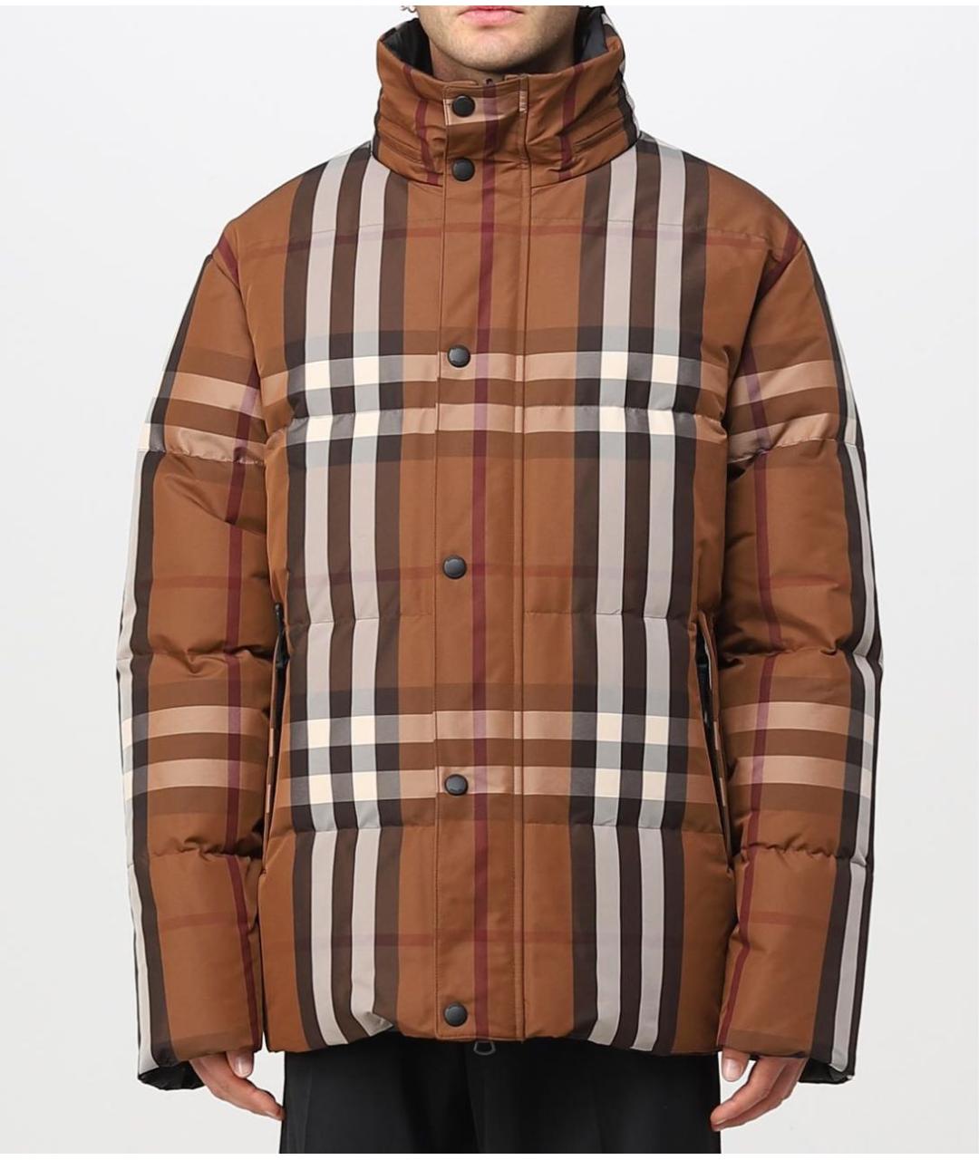 BURBERRY Коричневый полиэстеровый пуховик, фото 5