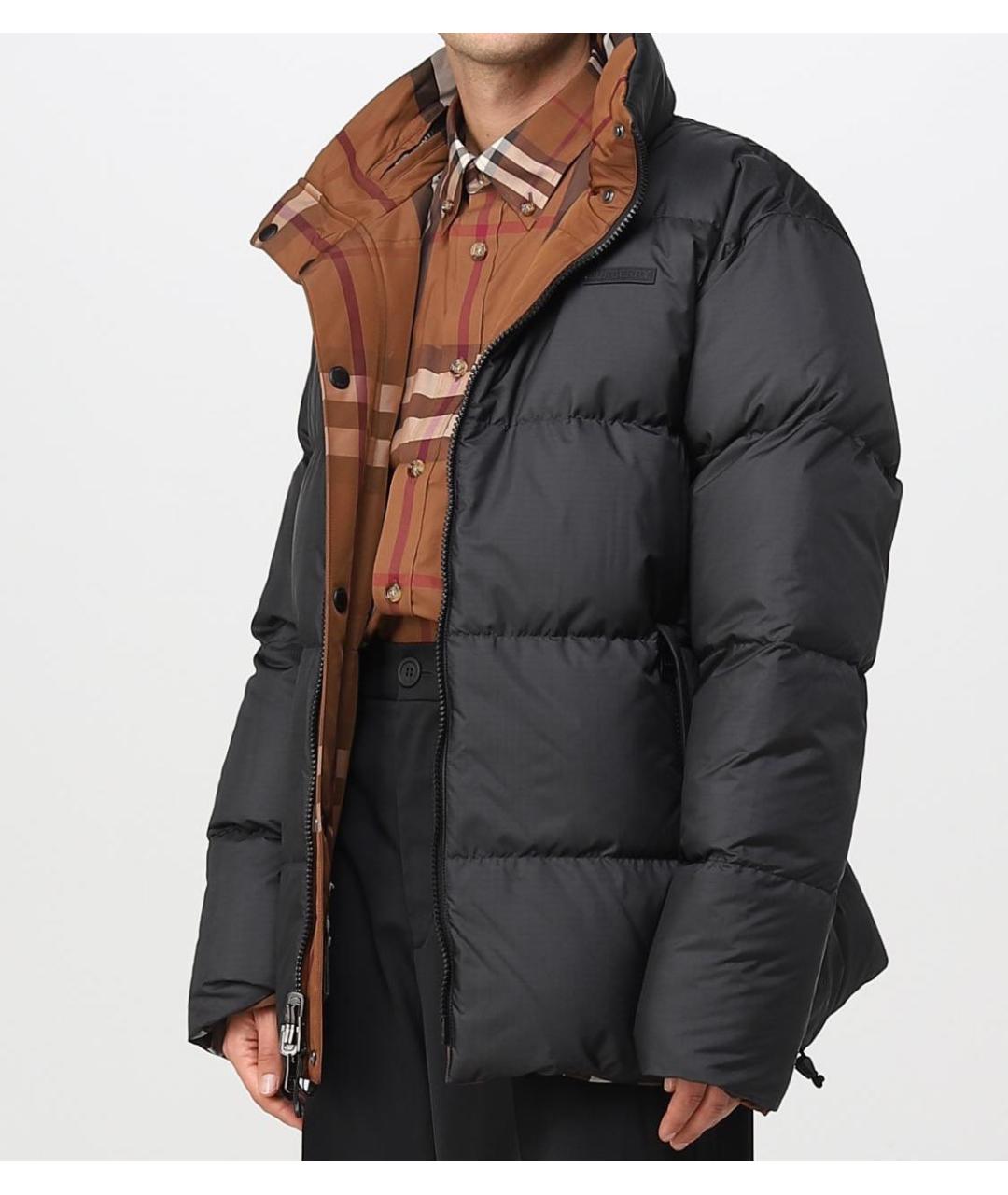 BURBERRY Коричневый полиэстеровый пуховик, фото 3