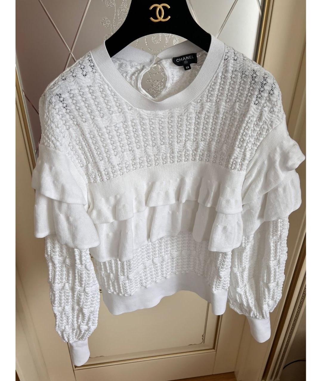 CHANEL Белый хлопковый джемпер / свитер, фото 7