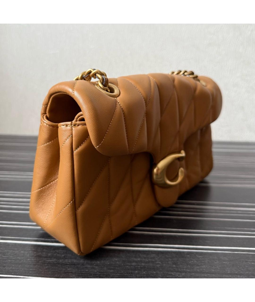 COACH Коричневая кожаная сумка через плечо, фото 2