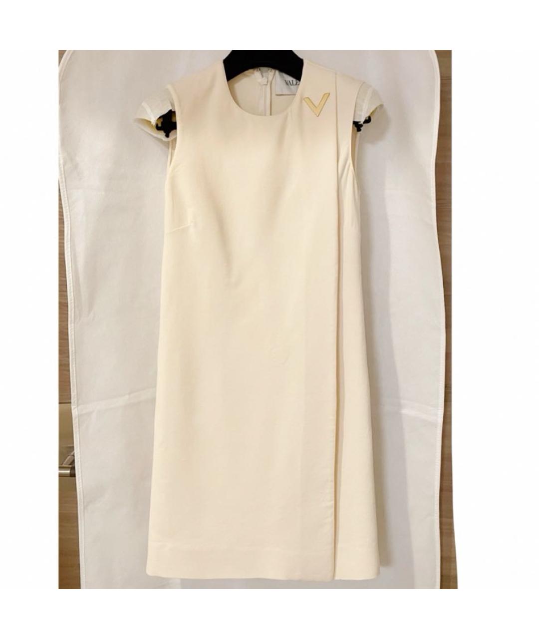 VALENTINO Бежевое шерстяное коктейльное платье, фото 6