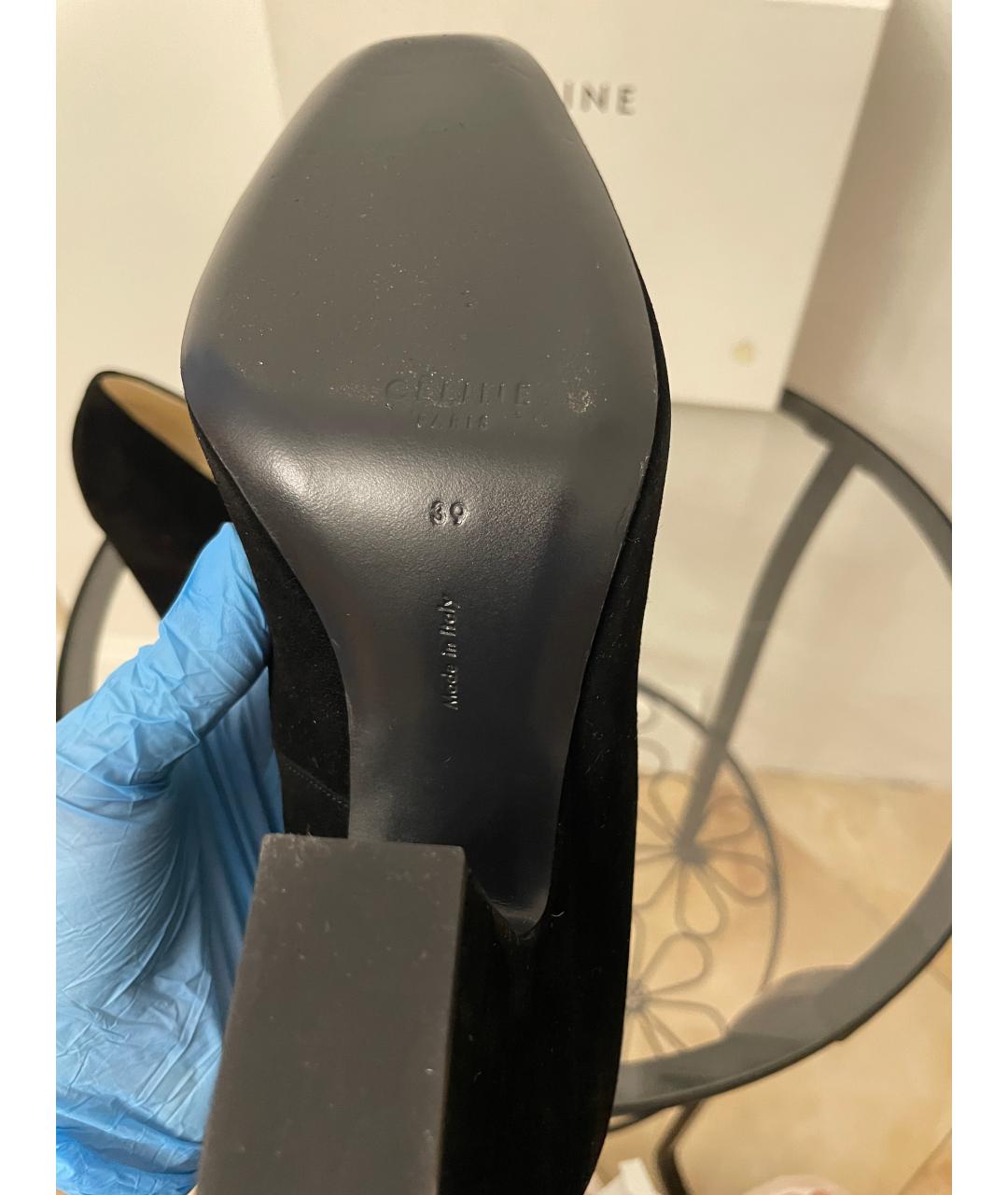 CELINE Черные замшевые туфли, фото 6