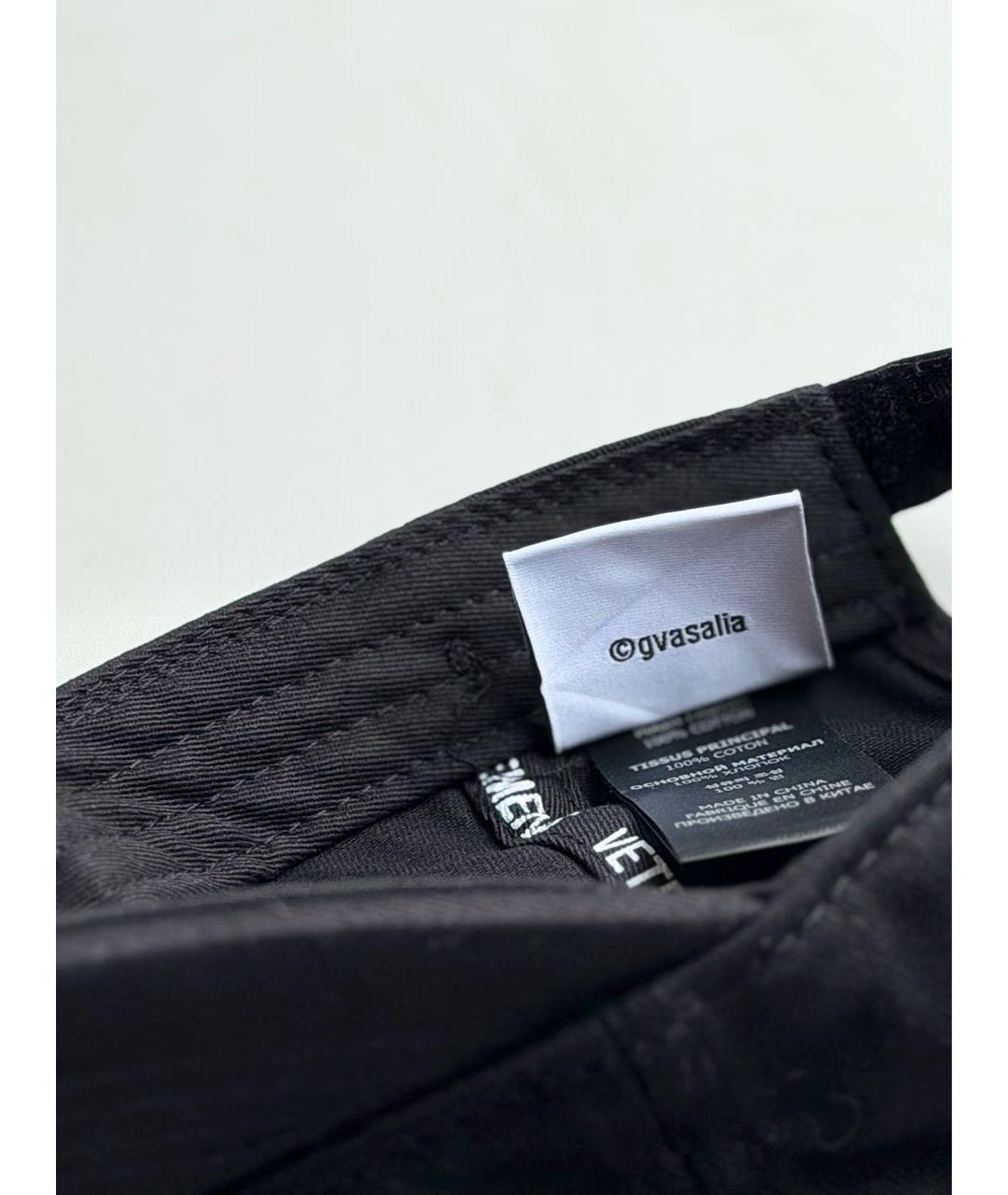 VETEMENTS Черная хлопковая кепка, фото 3