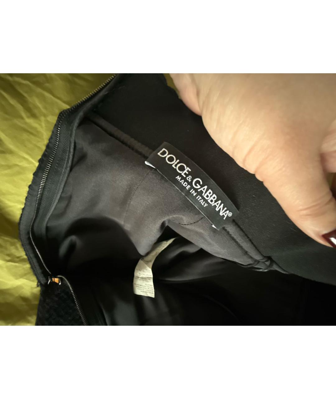 DOLCE&GABBANA Черная шерстяная юбка миди, фото 5