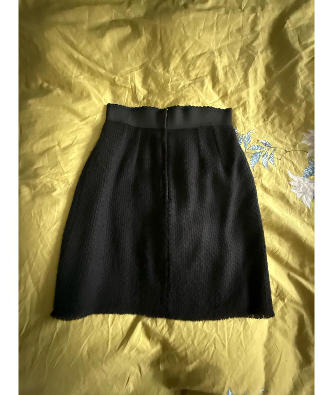 DOLCE&GABBANA Черная шерстяная юбка миди, фото 2