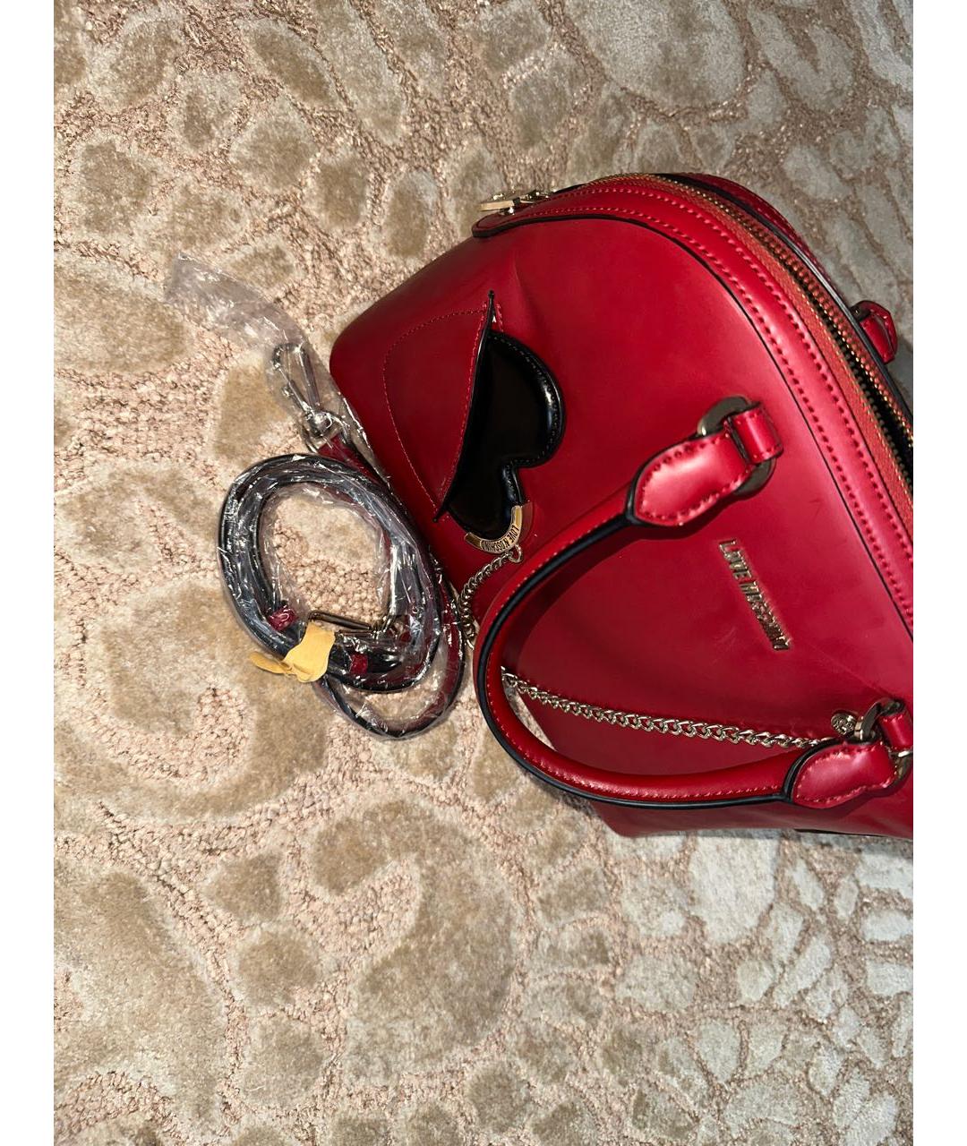 LOVE MOSCHINO Красная сумка с короткими ручками из искусственной кожи, фото 5