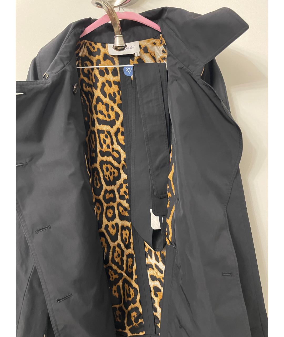 YVES SAINT LAURENT BEAUTY Черный полиэстеровый тренч/плащ, фото 4