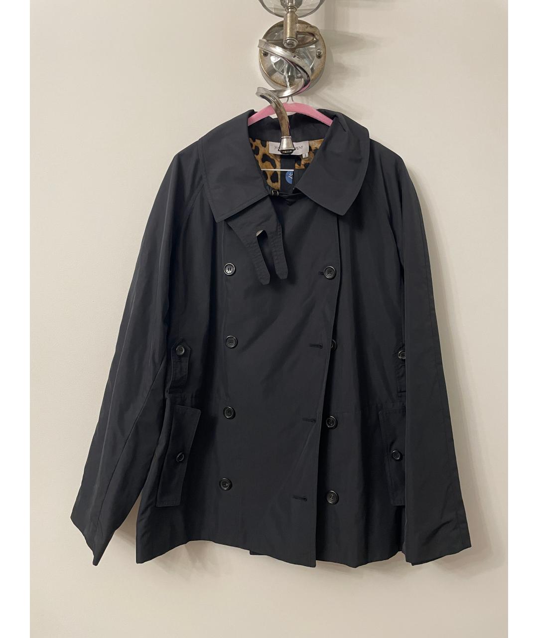 YVES SAINT LAURENT BEAUTY Черный полиэстеровый тренч/плащ, фото 6