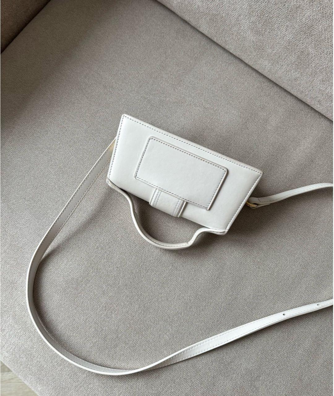 JACQUEMUS Белая кожаная сумка через плечо, фото 6