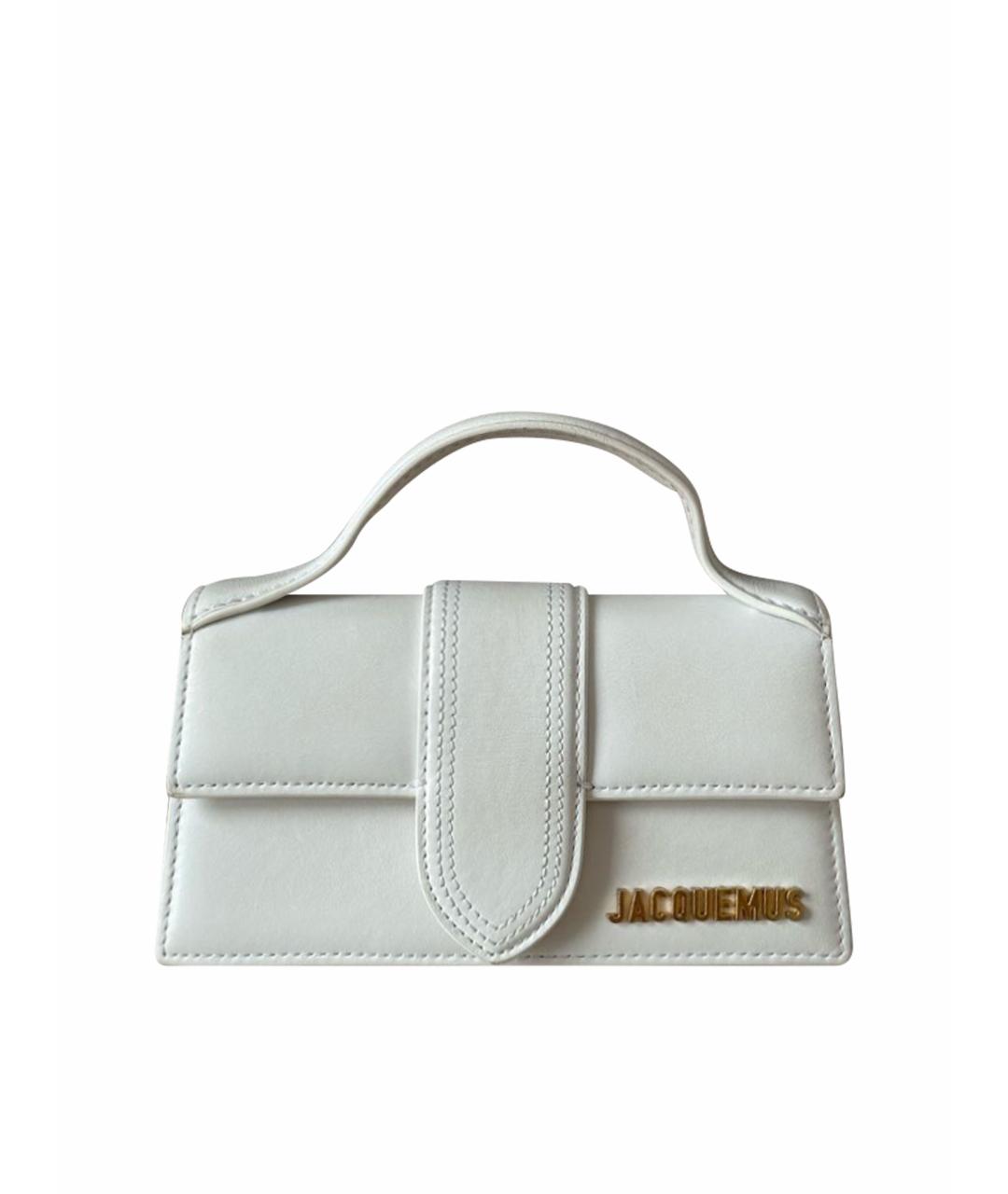 JACQUEMUS Белая кожаная сумка через плечо, фото 1