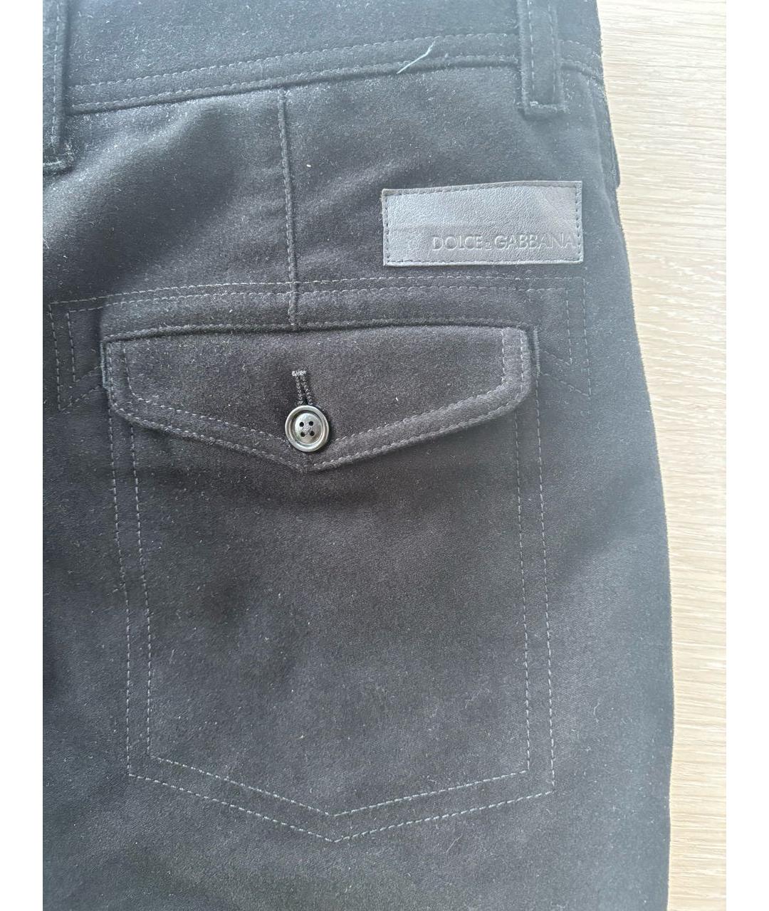 DOLCE&GABBANA Черные хлопковые повседневные брюки, фото 7