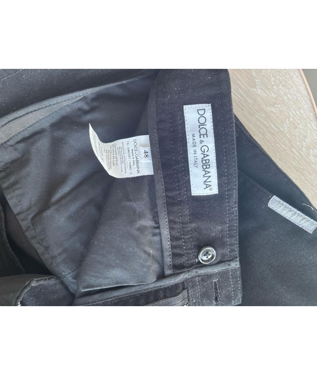 DOLCE&GABBANA Черные хлопковые повседневные брюки, фото 5