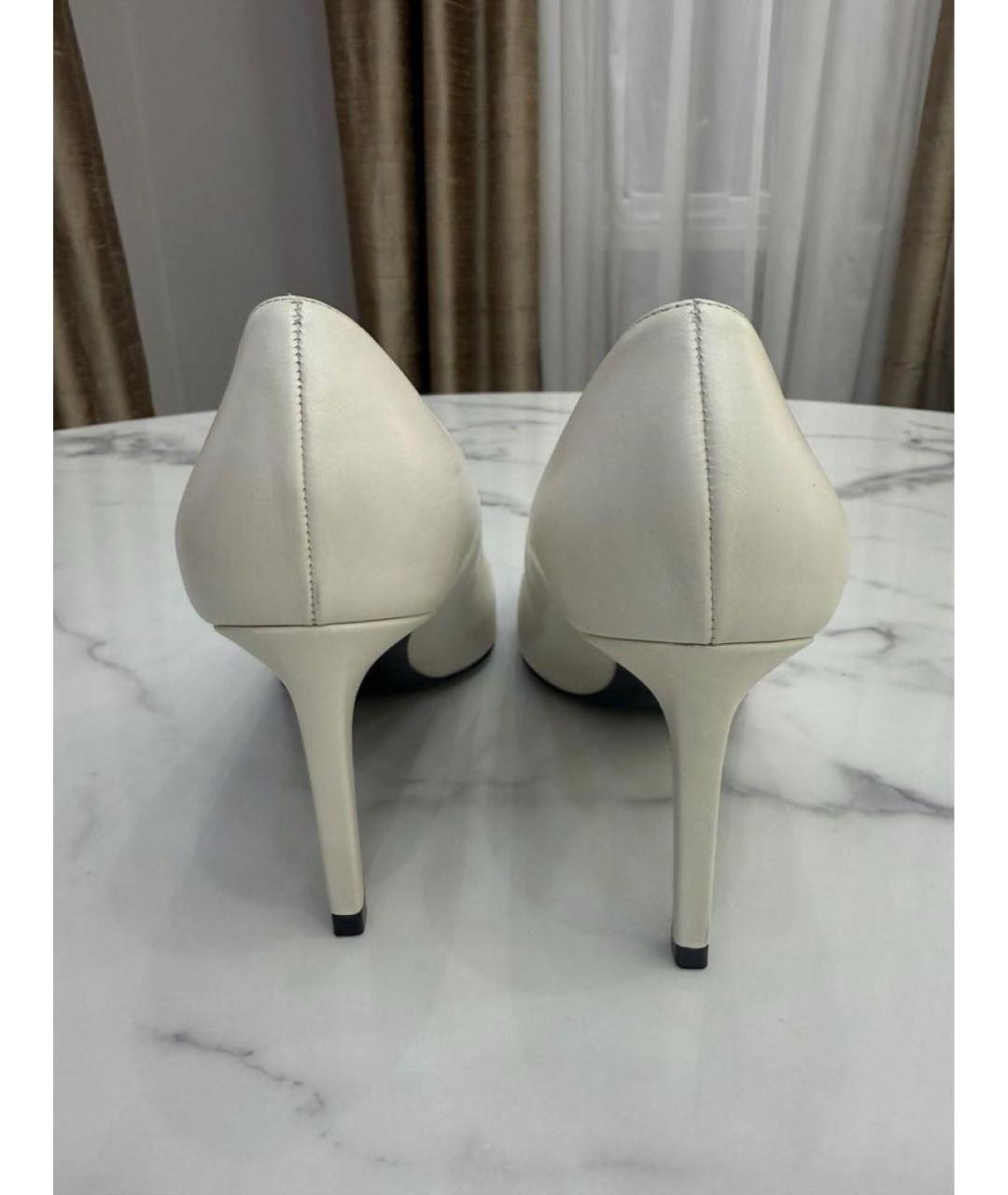 SAINT LAURENT Белые кожаные туфли, фото 4