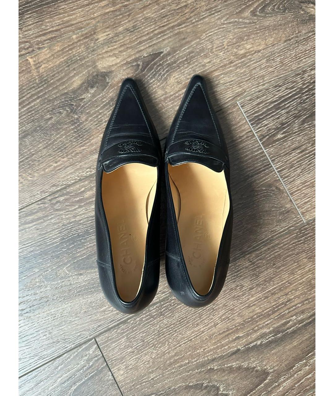 CHANEL Черные кожаные туфли, фото 3