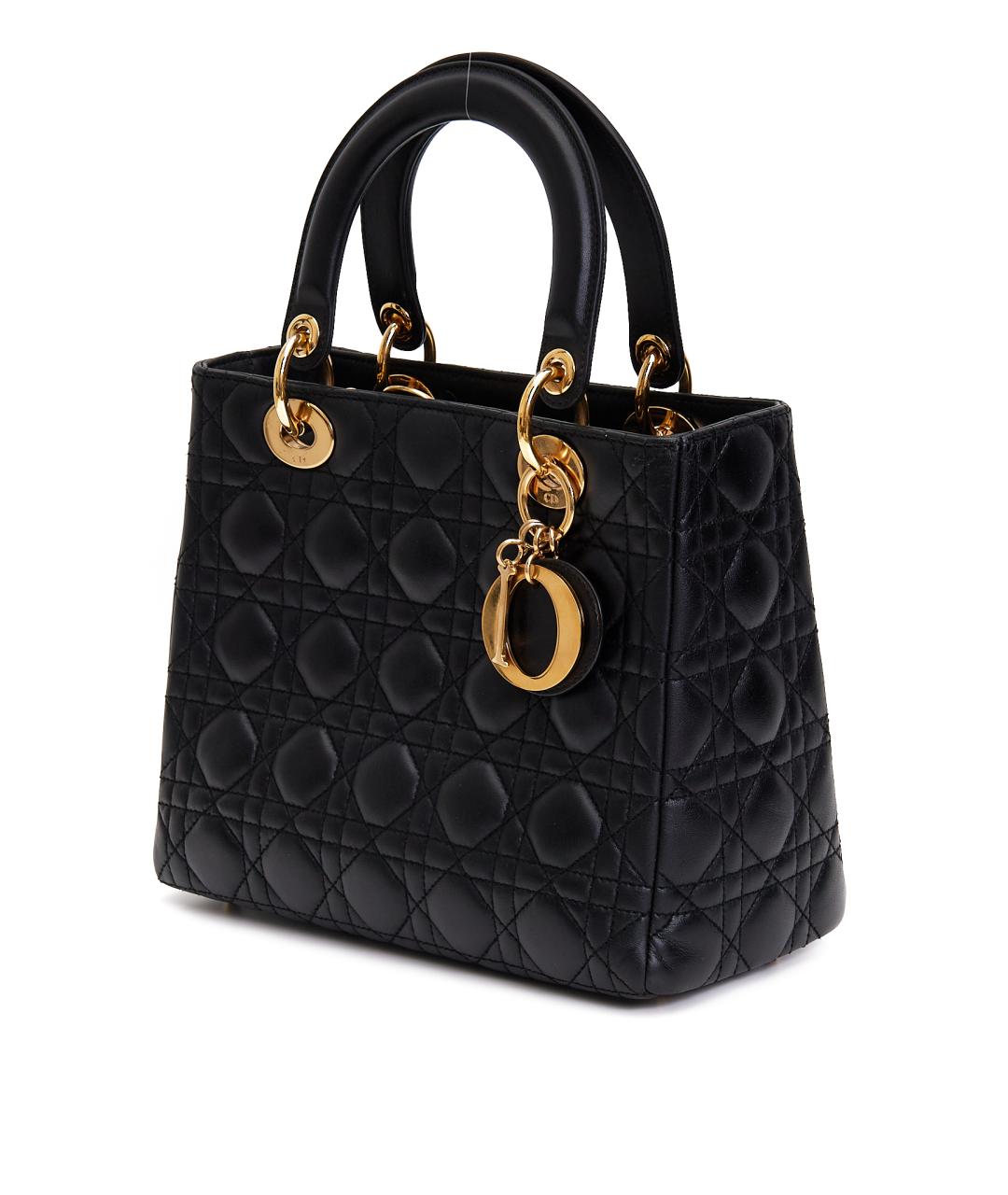 CHRISTIAN DIOR Черная кожаная сумка через плечо, фото 2