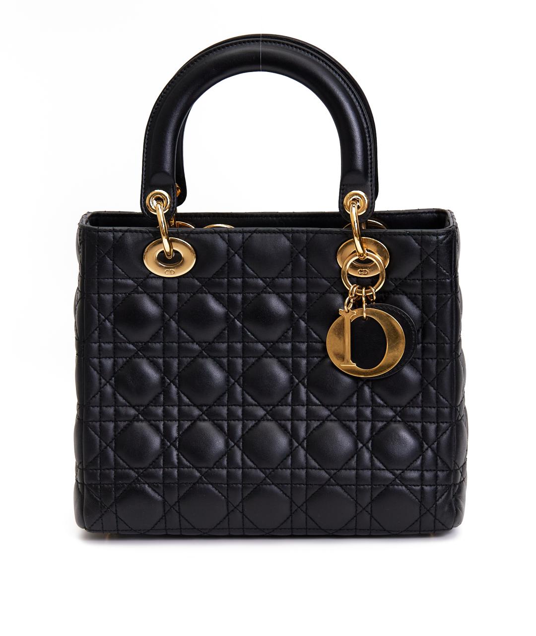 CHRISTIAN DIOR Черная кожаная сумка через плечо, фото 9