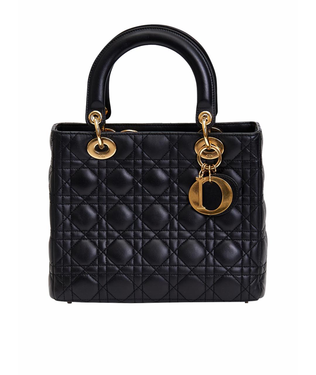 CHRISTIAN DIOR Черная кожаная сумка через плечо, фото 1