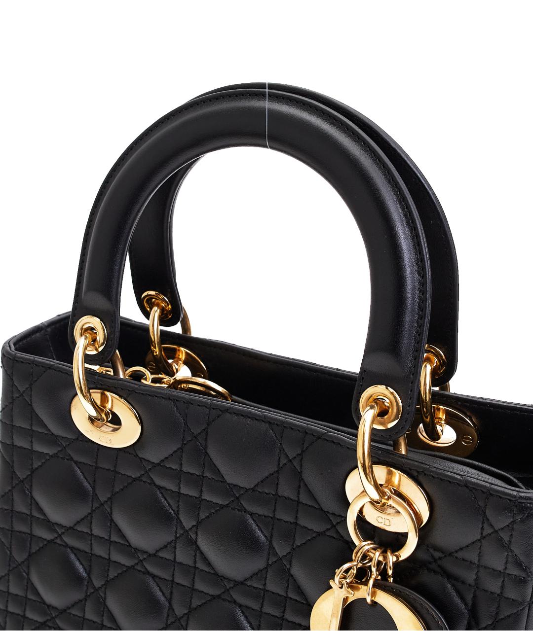 CHRISTIAN DIOR Черная кожаная сумка через плечо, фото 4