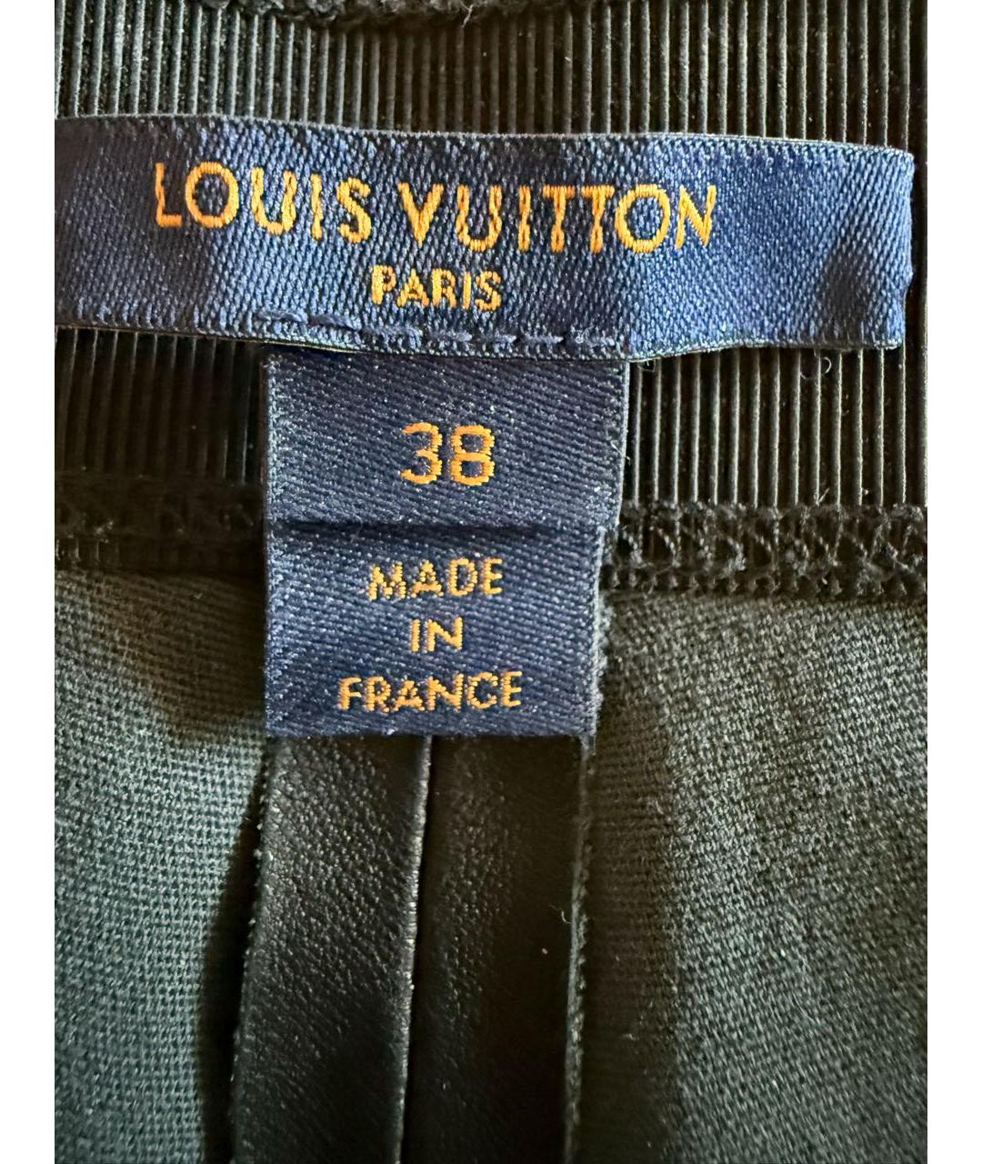 LOUIS VUITTON Черные кожаные брюки узкие, фото 5