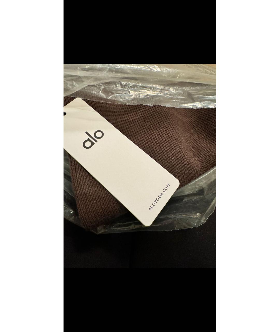 ALO YOGA Коричневые хлопковые прямые брюки, фото 6