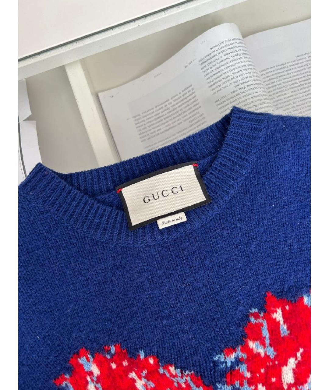 GUCCI Синий вискозный джемпер / свитер, фото 3