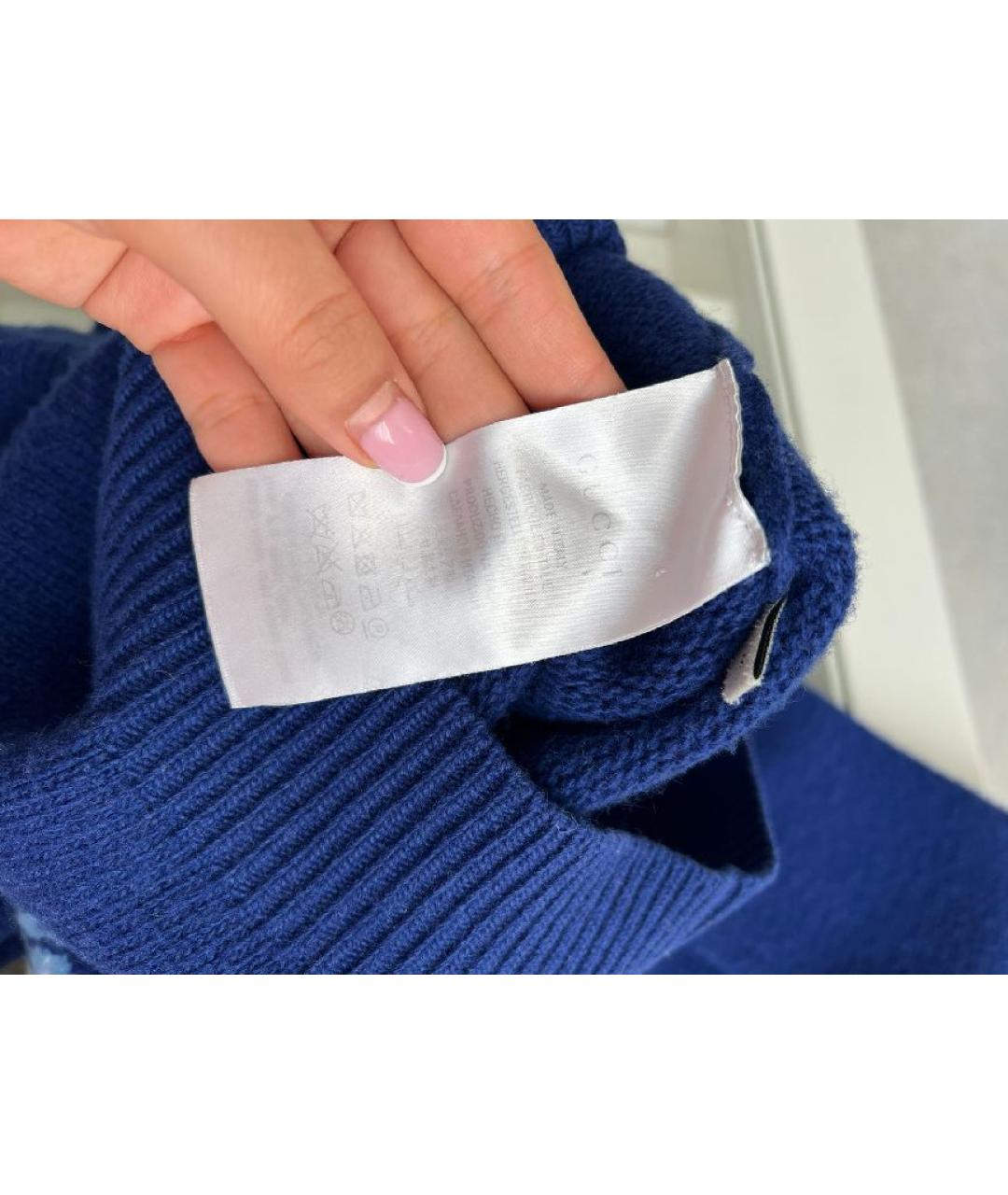 GUCCI Синий вискозный джемпер / свитер, фото 7
