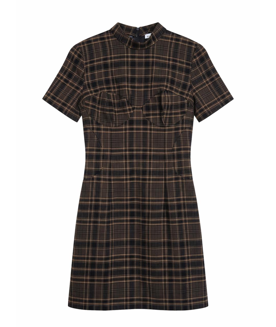 JIL SANDER Коричневое шерстяное повседневное платье, фото 1