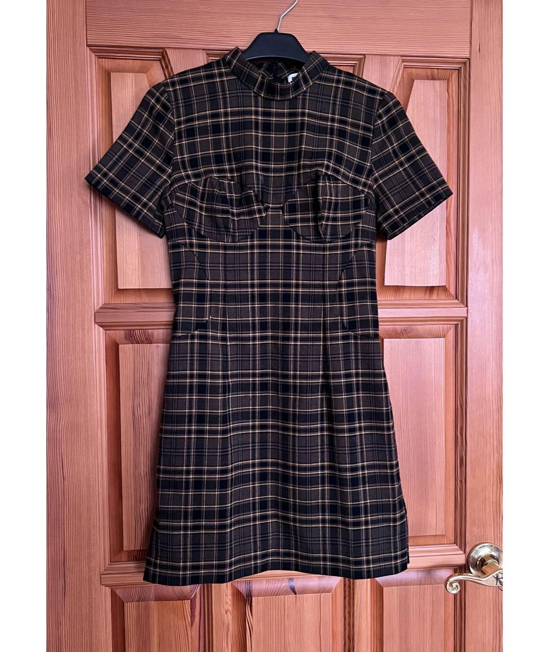 JIL SANDER Коричневое шерстяное повседневное платье, фото 4