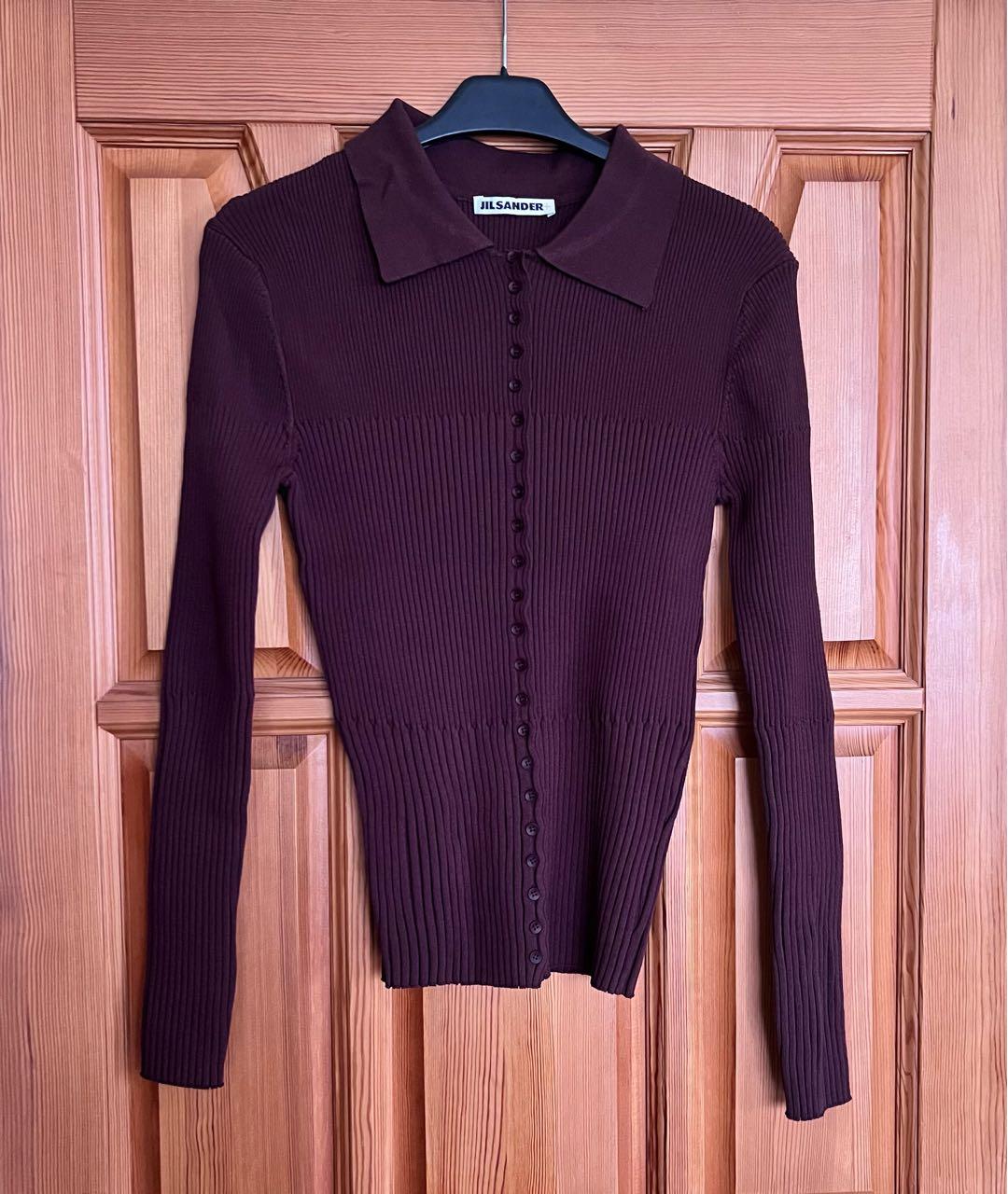 JIL SANDER Коричневый шерстяной кардиган, фото 4