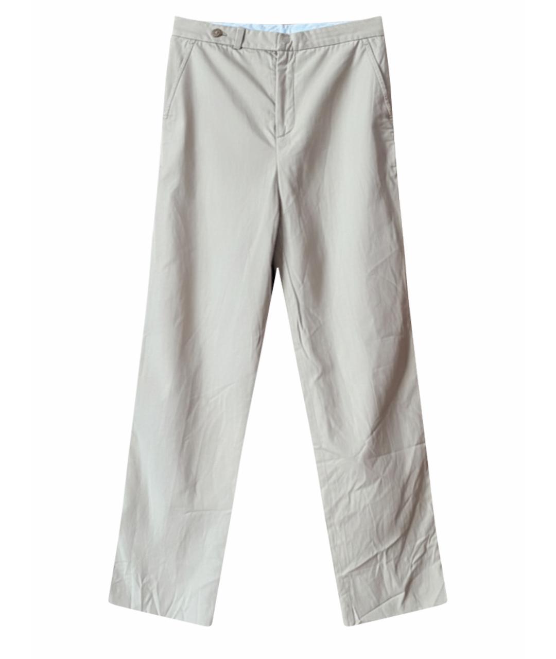 RALPH LAUREN Бежевые хлопковые брюки широкие, фото 1