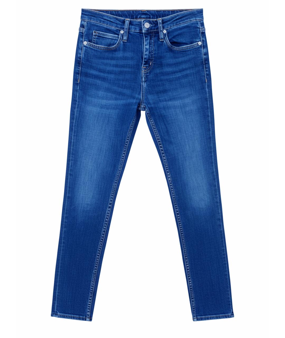 CALVIN KLEIN Темно-синие хлопко-эластановые джинсы слим, фото 1