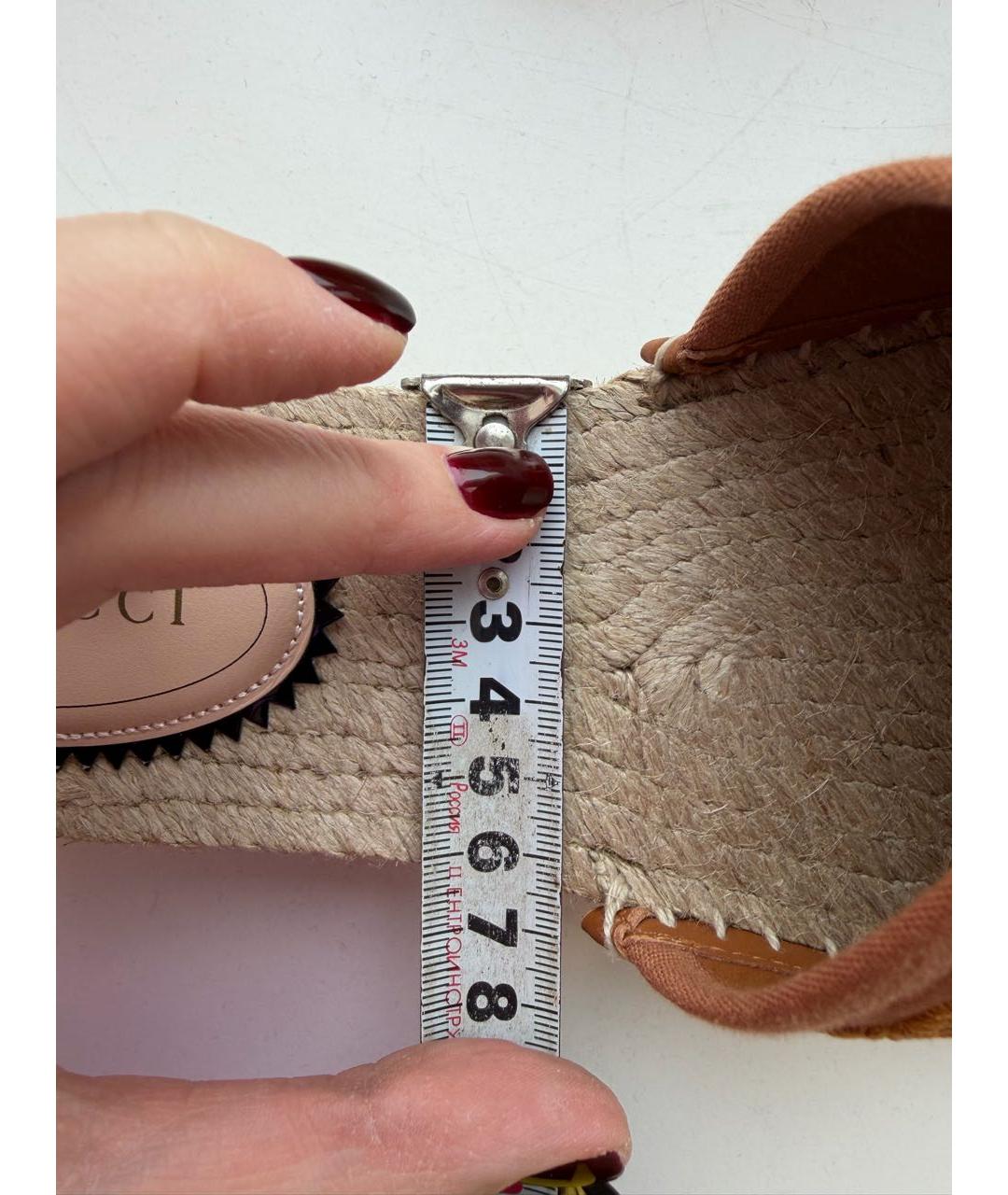GUCCI Бежевые шлепанцы, фото 6