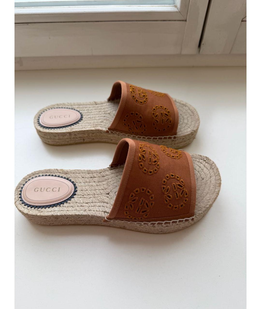 GUCCI Бежевые шлепанцы, фото 9