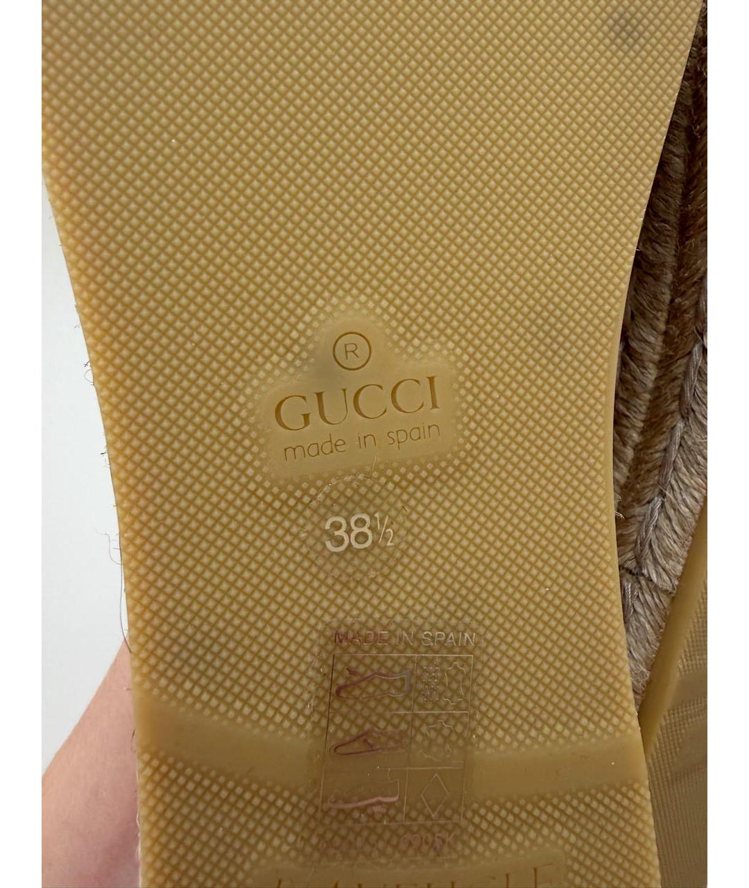 GUCCI Бежевые шлепанцы, фото 8