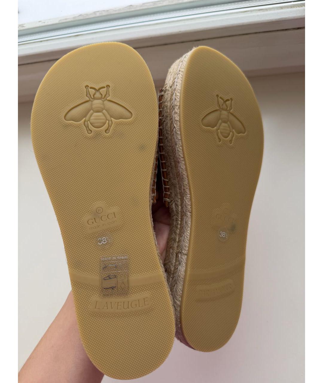 GUCCI Бежевые шлепанцы, фото 4