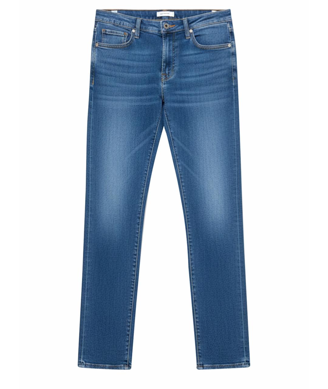 WEEKEND MAX MARA Синие хлопко-эластановые прямые джинсы, фото 1