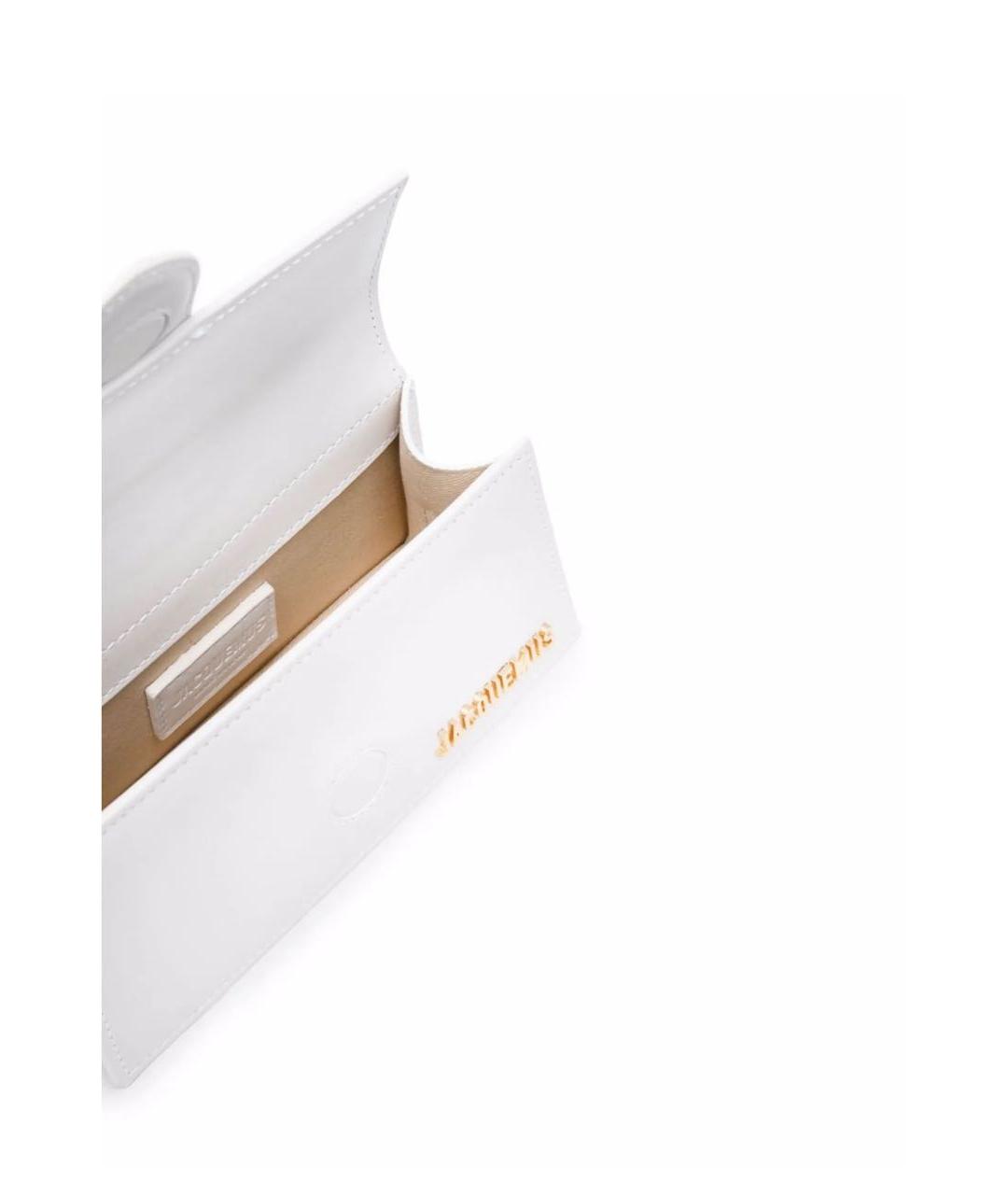 JACQUEMUS Белая кожаная сумка через плечо, фото 3