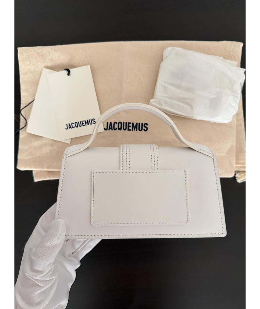 JACQUEMUS Белая кожаная сумка через плечо, фото 8