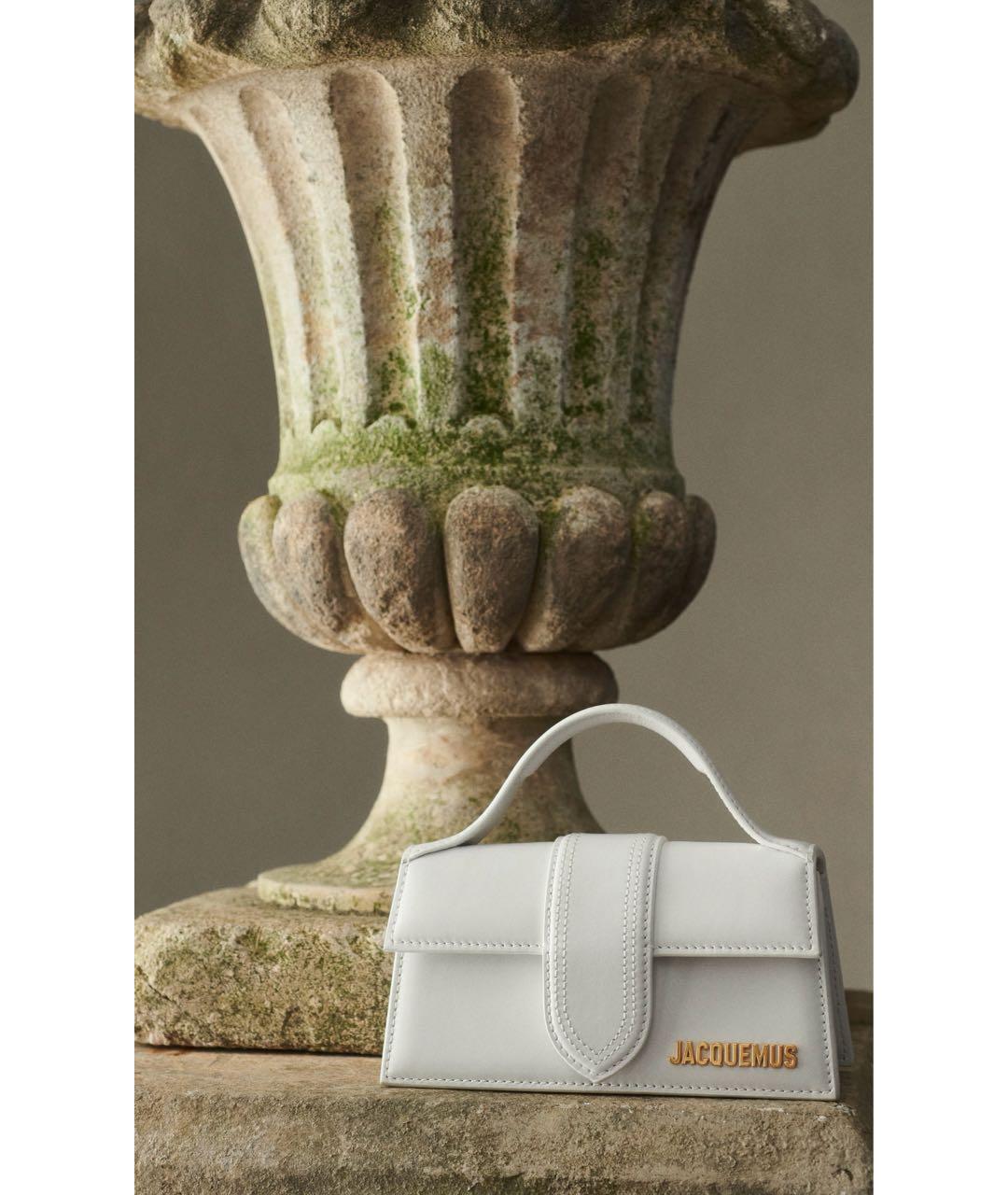 JACQUEMUS Белая кожаная сумка через плечо, фото 5